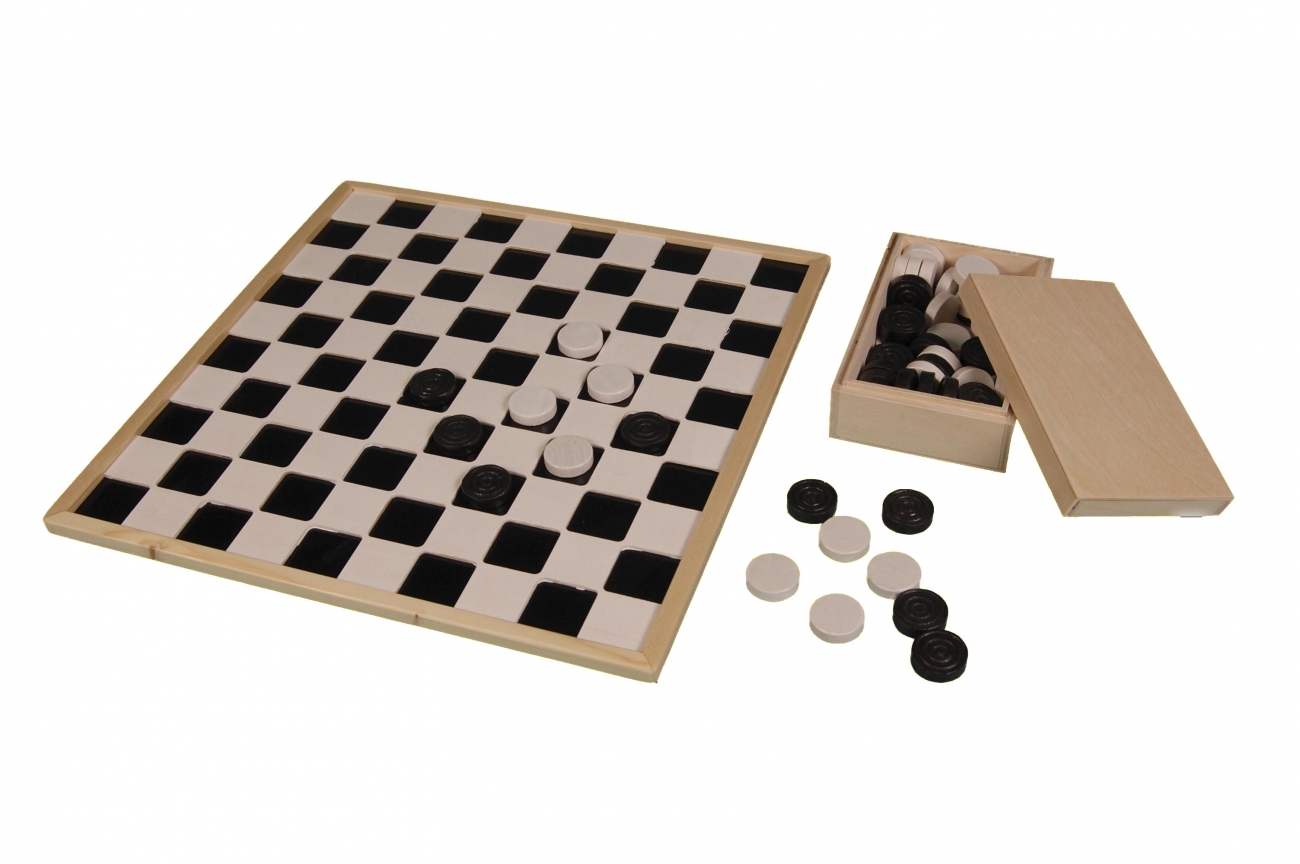 Houten dambord groot Evers Medica